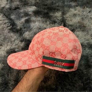 Gucci X Palace Pink Monogram Baseball Cap